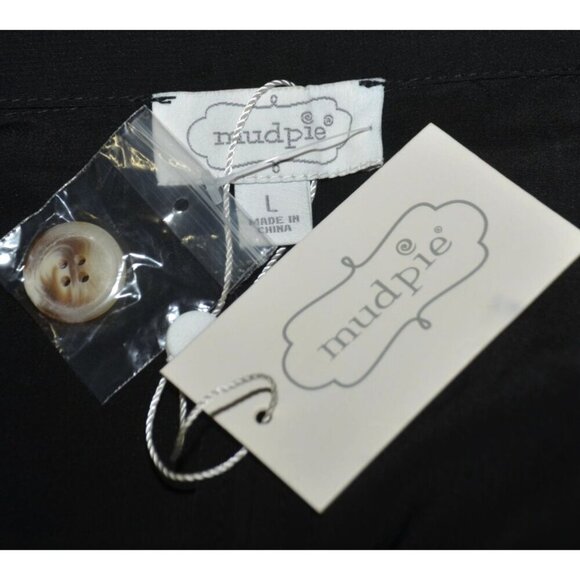 NWT Mud Pie Black Lightweight Double Button Blazer Jacket Size L Career Casual - Picture 7 of 10